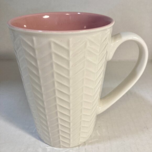 Dunkin' Donuts Ceramic Coffee Cup Take Life One Cup At a Time Pink White - Picture 4 of 10